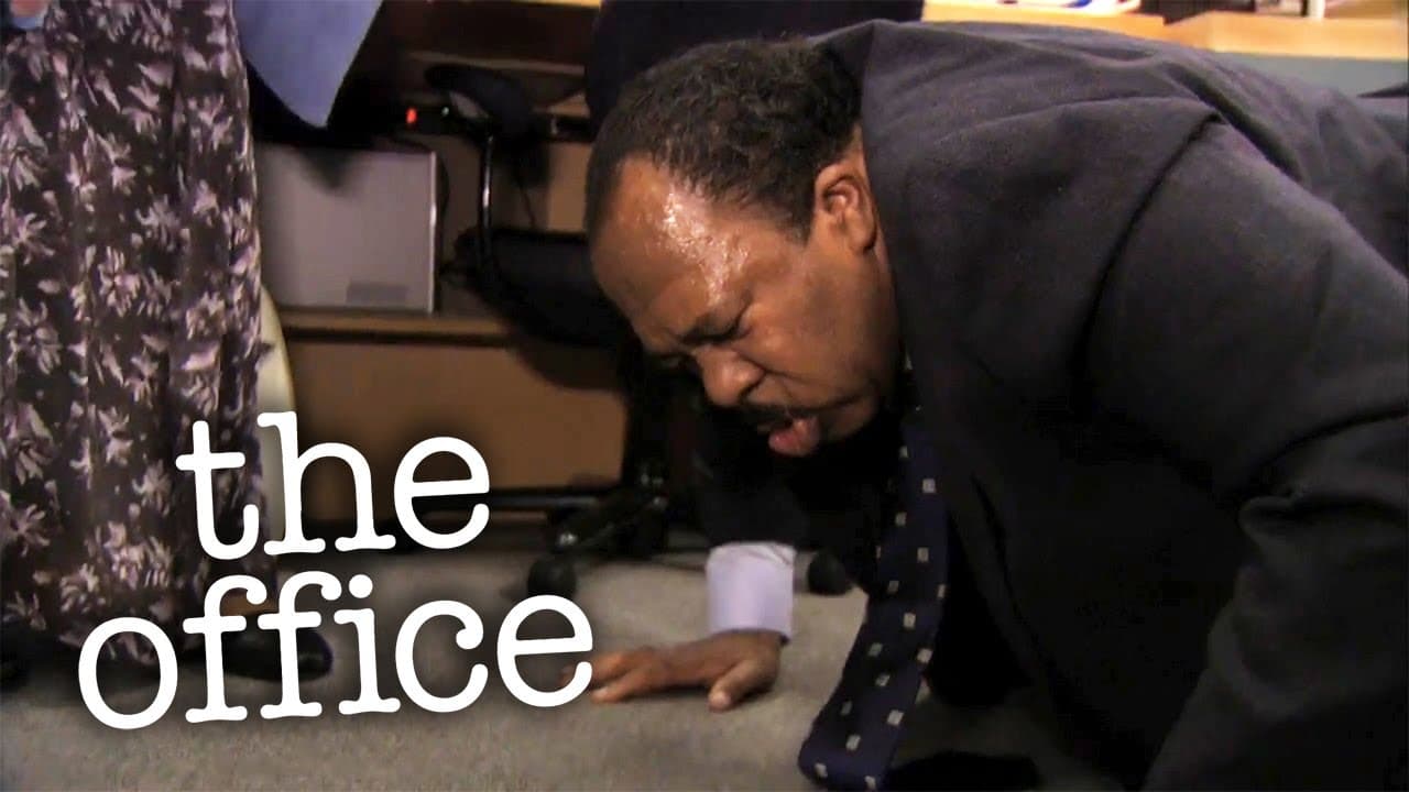 Stanley Hudson from the Office doing pushups